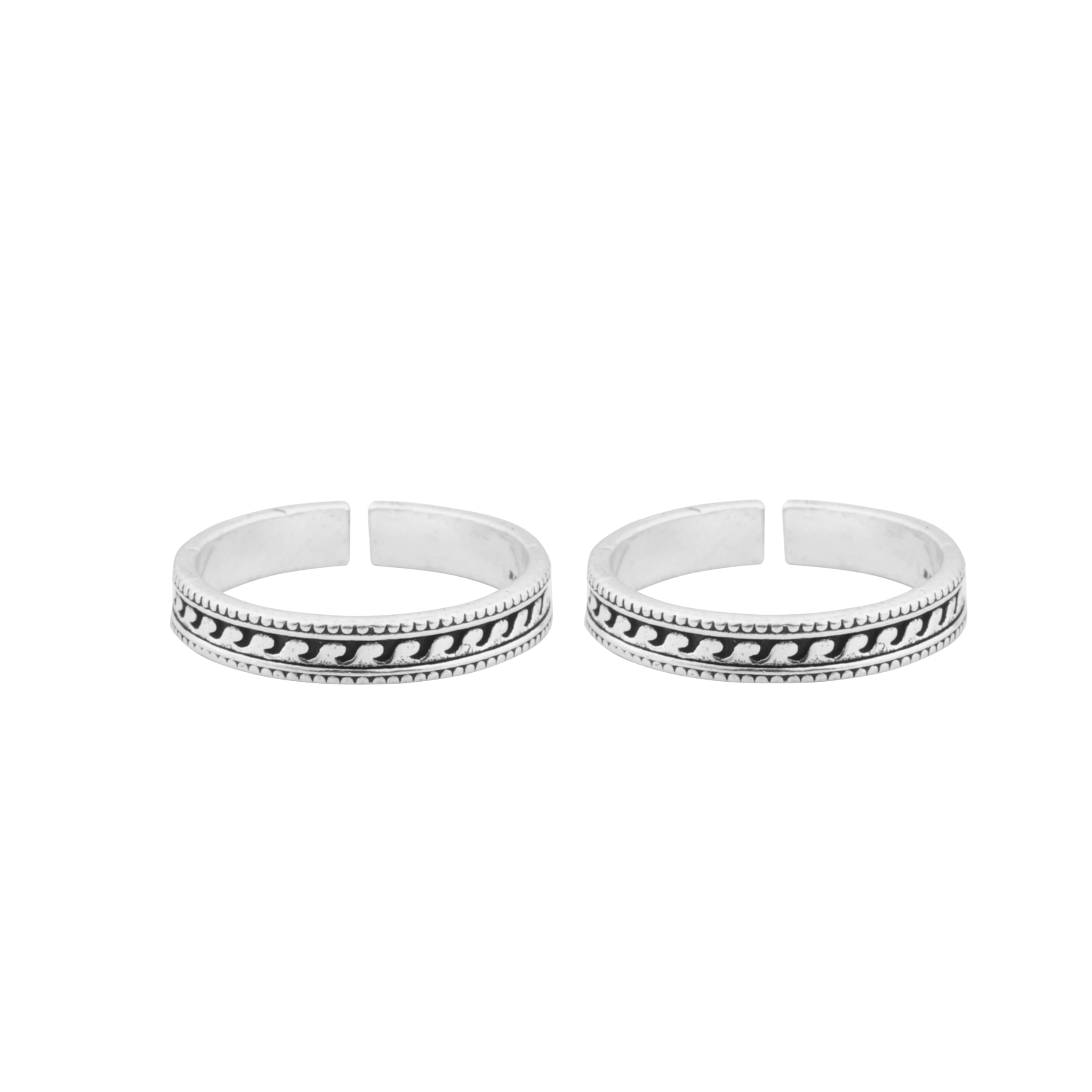 925 Sterling Silver Adjustable Toe Ring for Women, Vintage Rope Pattern, Oxidized, Open Band, Boho Style, for Daily Wear, Beach & Ethnic Styling With 925 Stamp & Certificate of Authenticity | 6 Month Warranty-image-11
