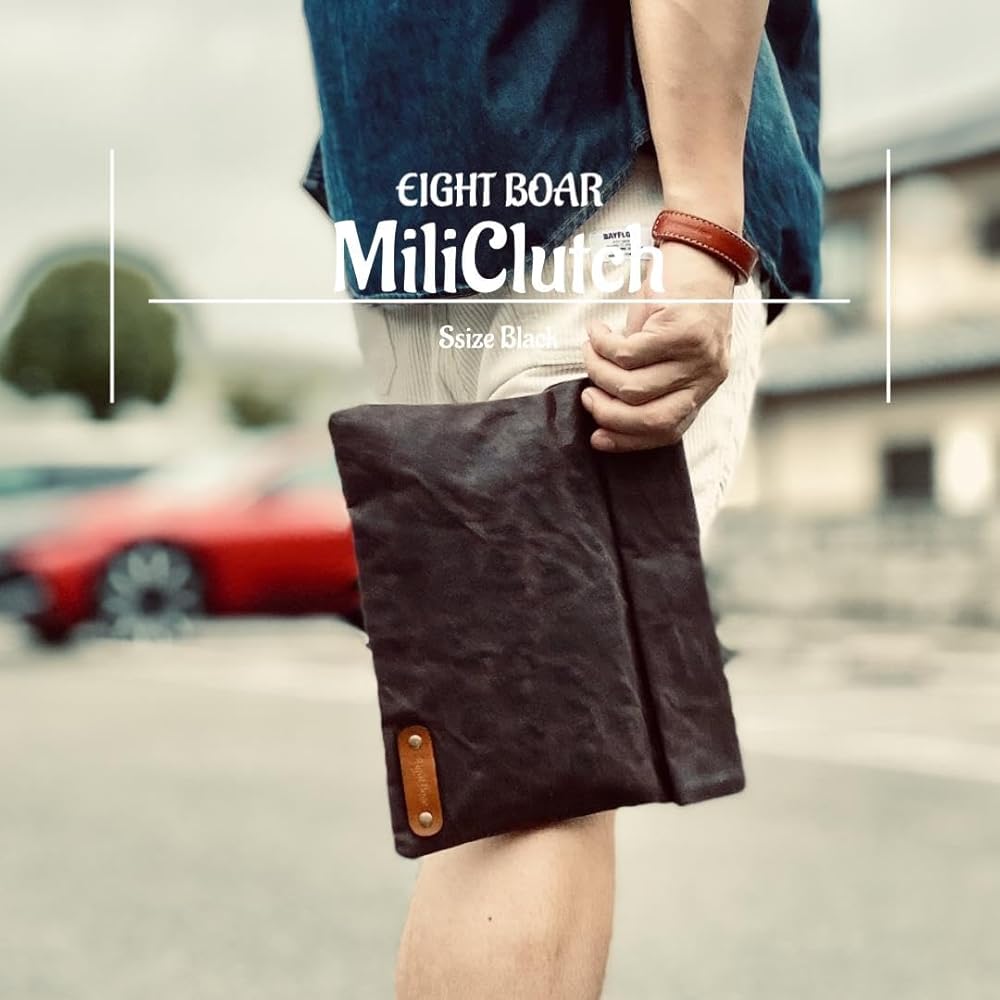 Amazon | [エイトボアー] ◇OIL WAX 加工帆布 ミリタリークラッチ