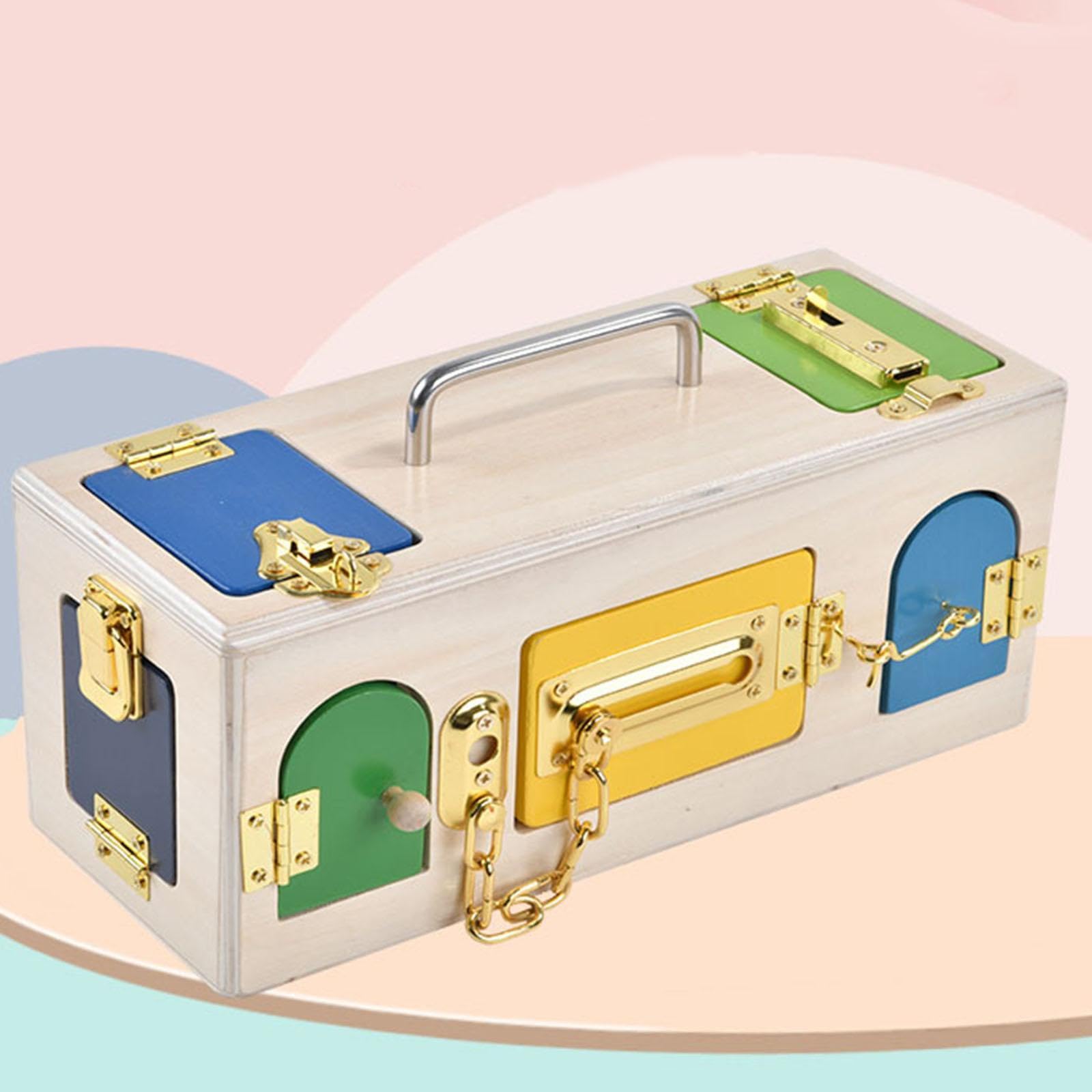 Caja de Madera con, Juguete Educativo, Juguete para Desarrollar La Motricidad Fina, Y La Exploración. Adecuado para Niños.