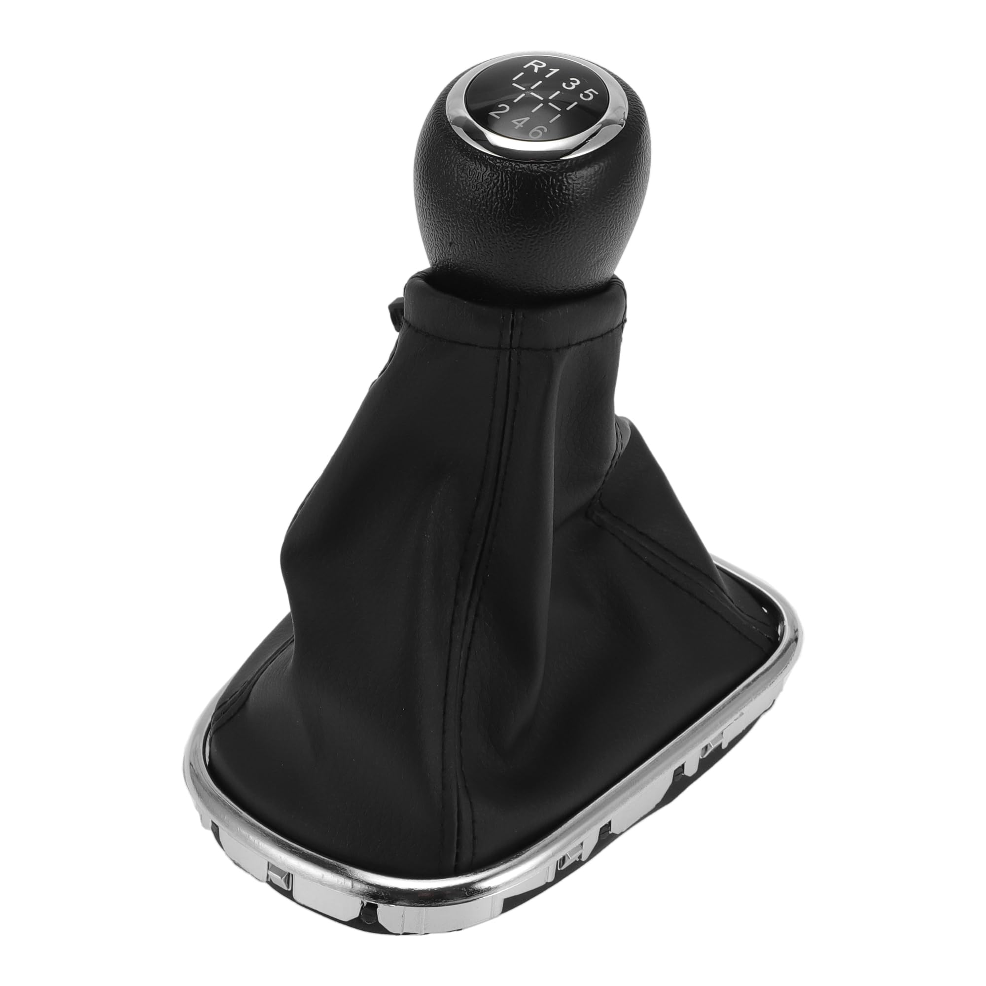 6 Speed Manual Gear Shifter Knob with Cover, Front Gearbox Stick Shifter Lever Knob for Chevrolet Cruze 2010-2015 Plastic Faux Leather Black, 1 Pc