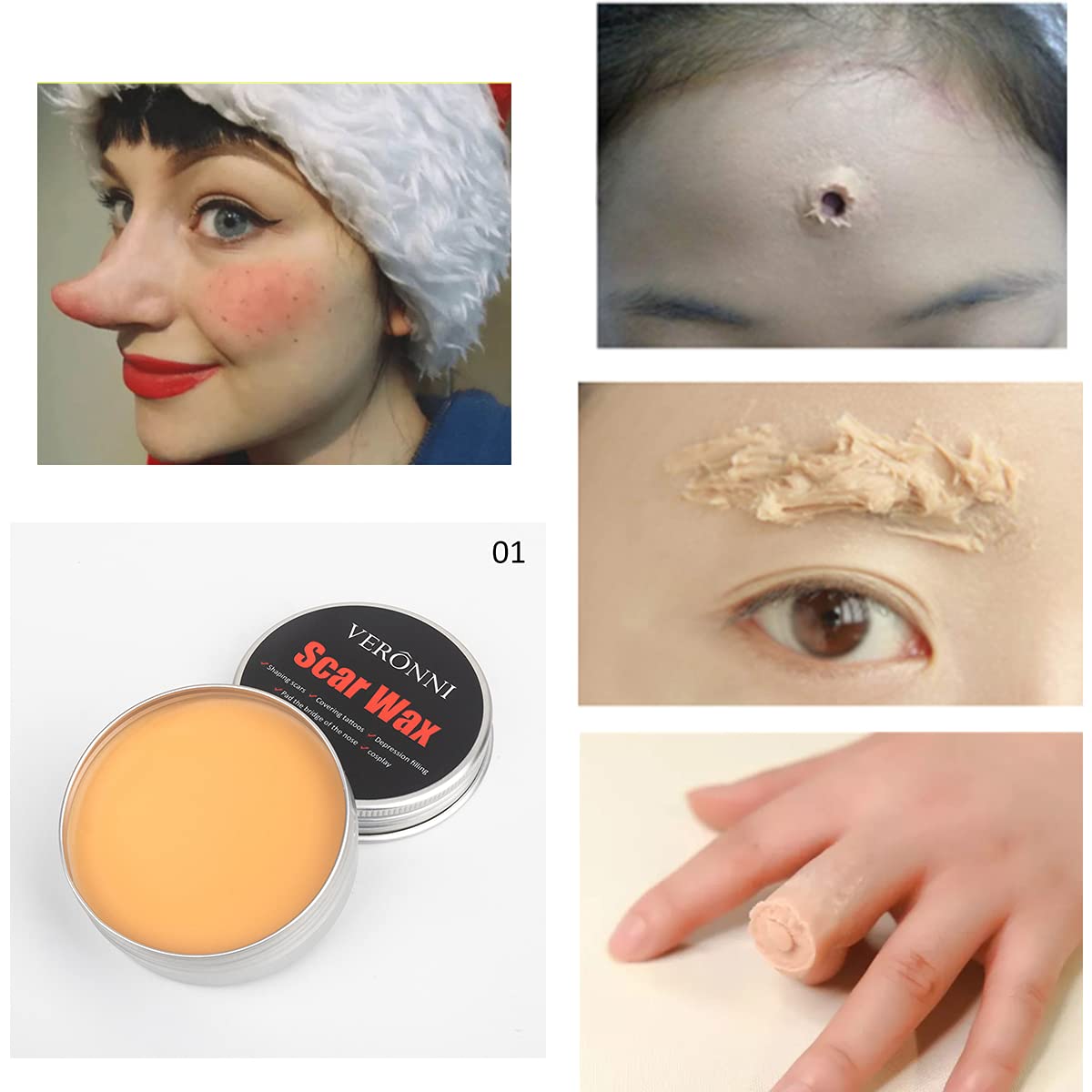 VERONNI Scar Wax SFX Makeup Wound Modeling Scar Makeup Wax with Spatula