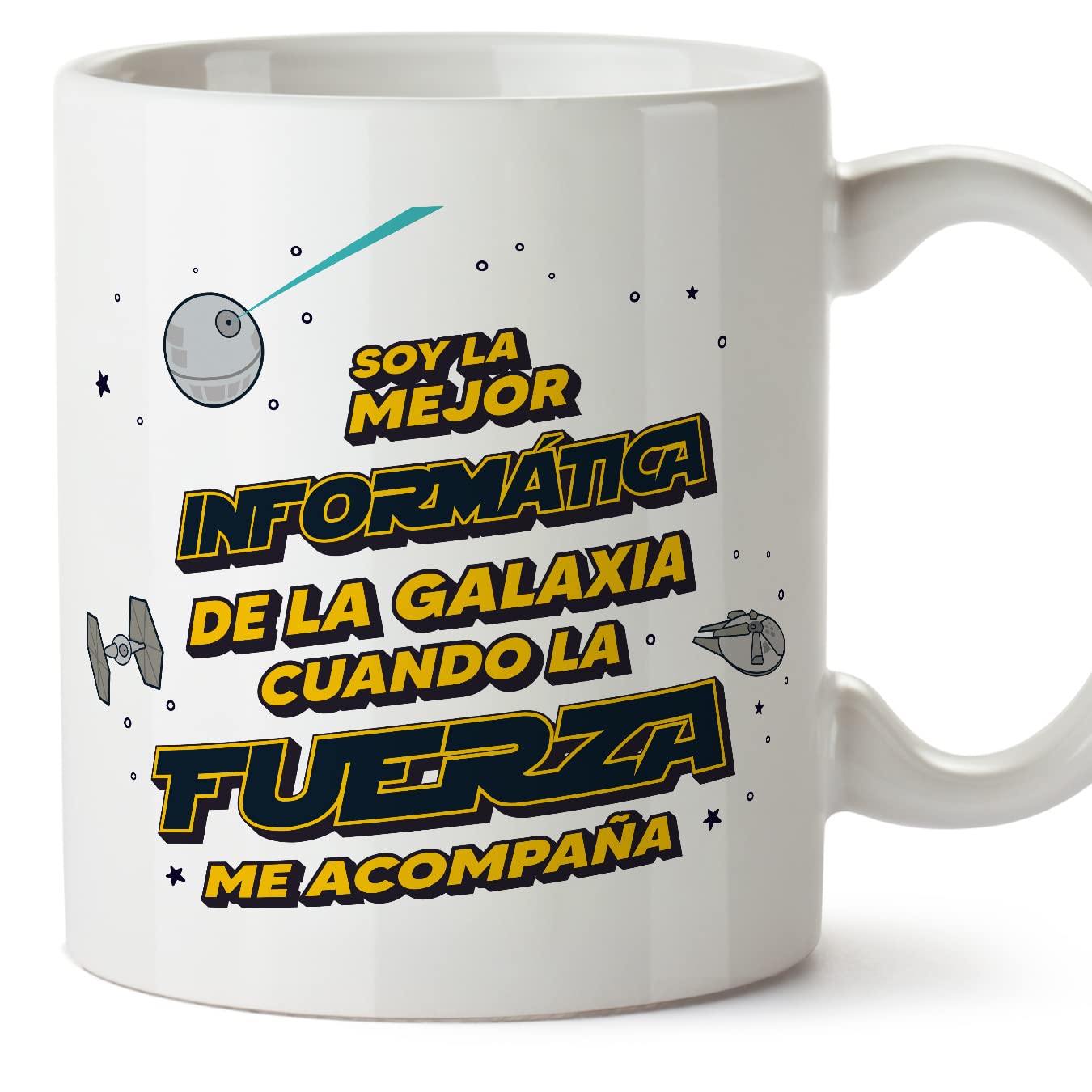 MUGFFINS Tazas para JEFE hombre - En Español - Mejor de la Galaxia Cuando Fuerza me Acompaña - 11 oz / 330 ml - Regalo original y divertido — view 534