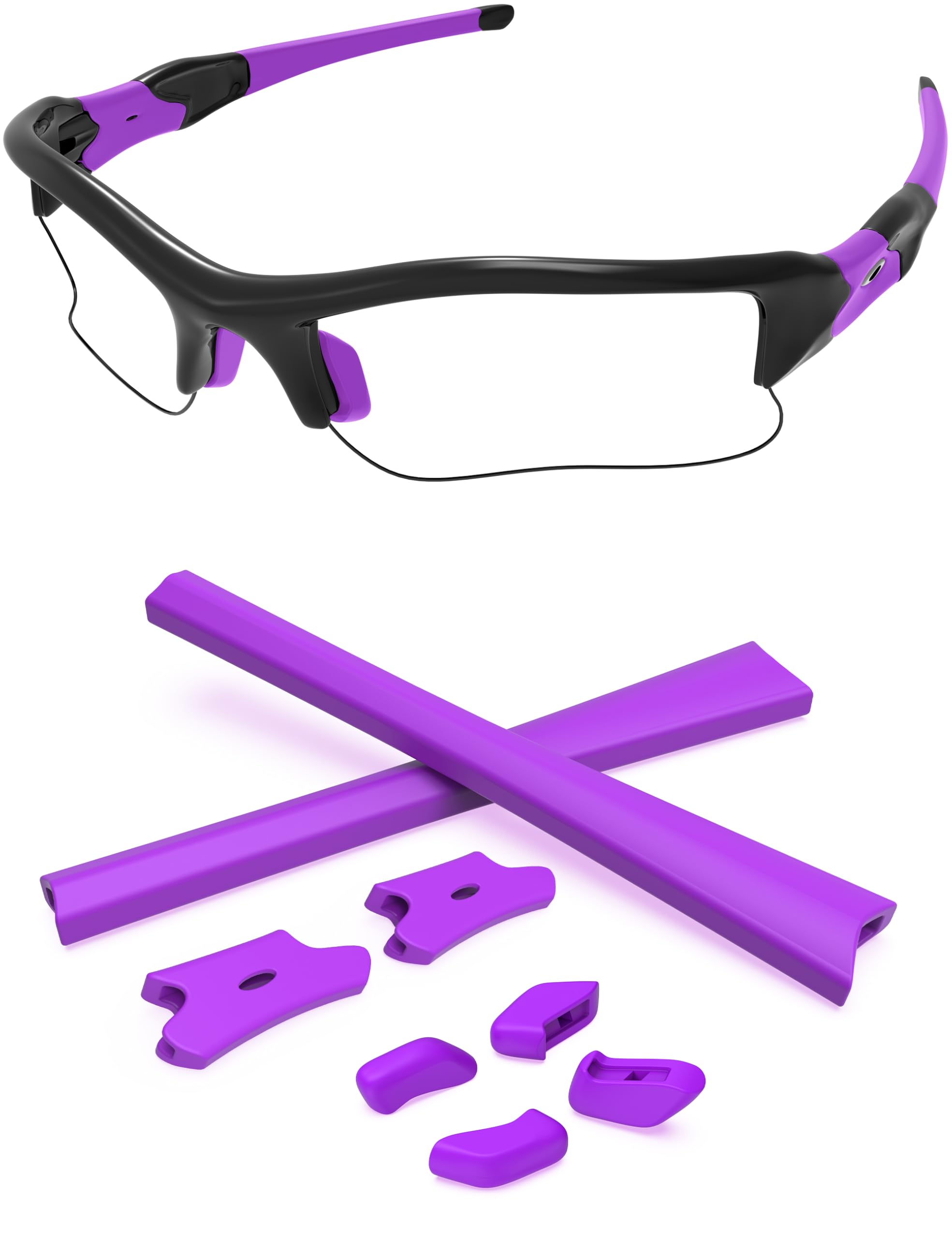 Replacement Nose Pieces &amp; Ear Socks Rubber Kits for Oakley Flak Jacket OO9008/Flak Jacket XLJ OO9009
