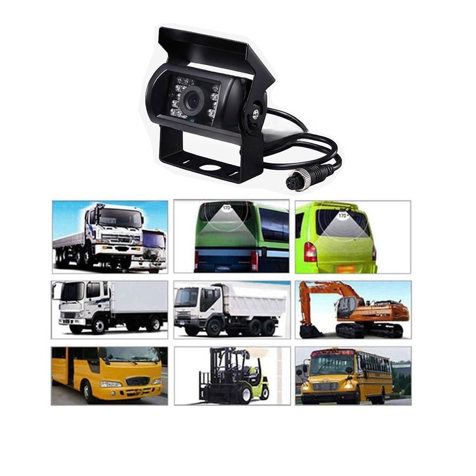9 "IPS HD SD DVR grabación 2CH Split 4Pin Monitor de visión trasera de coche + 2x1080P AHD cámara de marcha atrás de respaldo for autobús camión impermeable