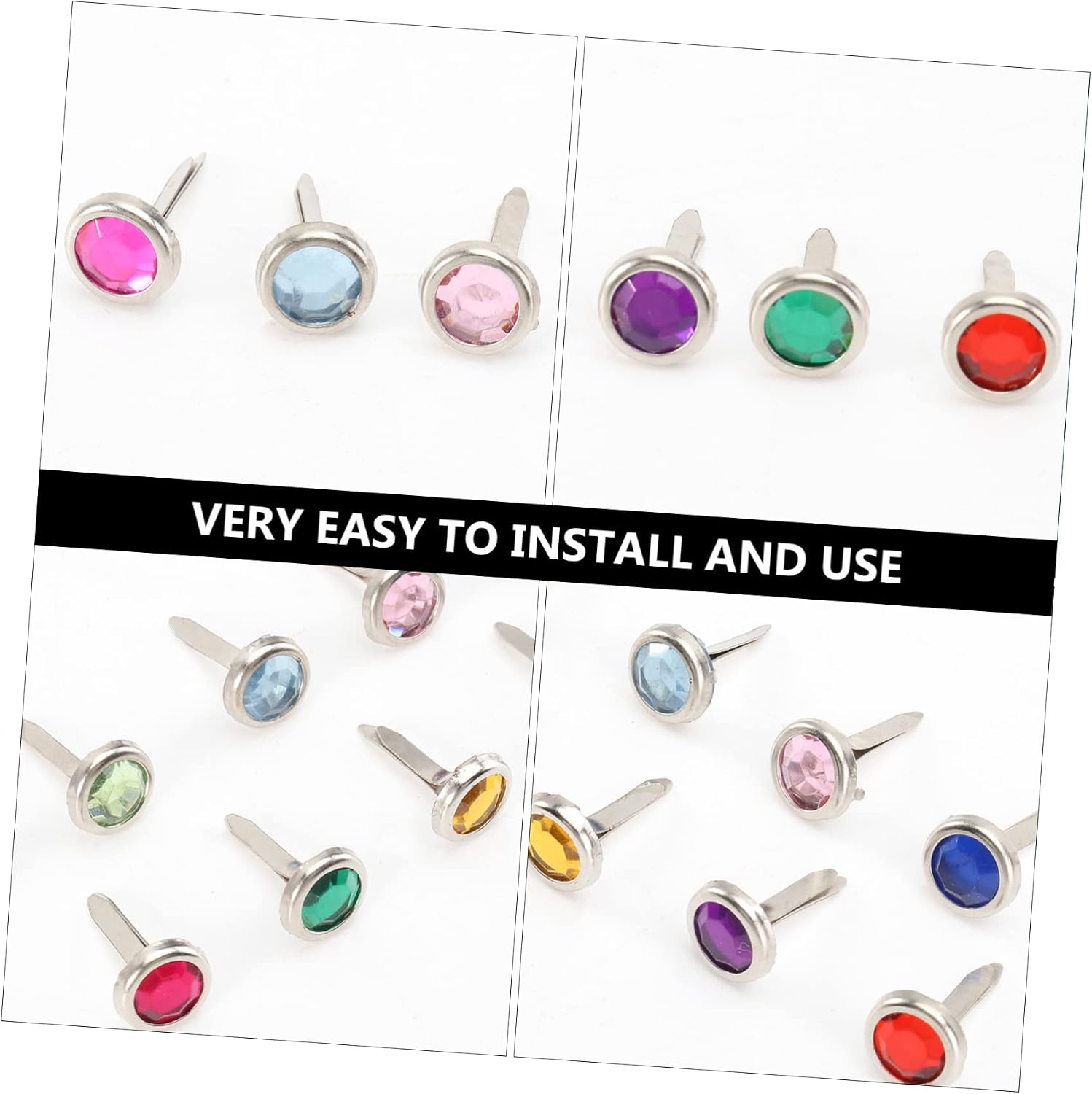 OHPHCALL 100pcs Mini Round Brads Random Colors Metal Fasteners for Scrapbooking Paper Crafts DIY Projects Easy to Install Decorative Accessories