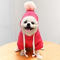 Vista 2 de Ropa de invierno cálida para perros, abrigo con capucha de diseño lindo de frutas, de vellón, chaqueta para mascotas, ideal para Bulldog Francés