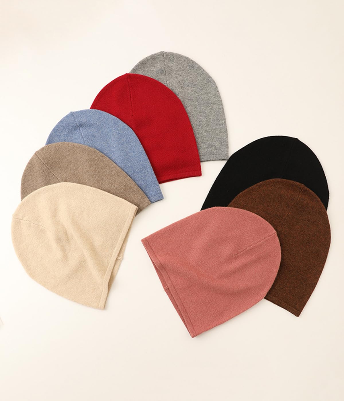YUONNY Damska 100% kaszmirowa, luźna czapka beanie, damska jesienno-zimowa miękka ciepła dzianinowa czapka z czaszką, modna jednokolorowa luźna czapka, outdoorowa narciarska snowboard dzianinowa