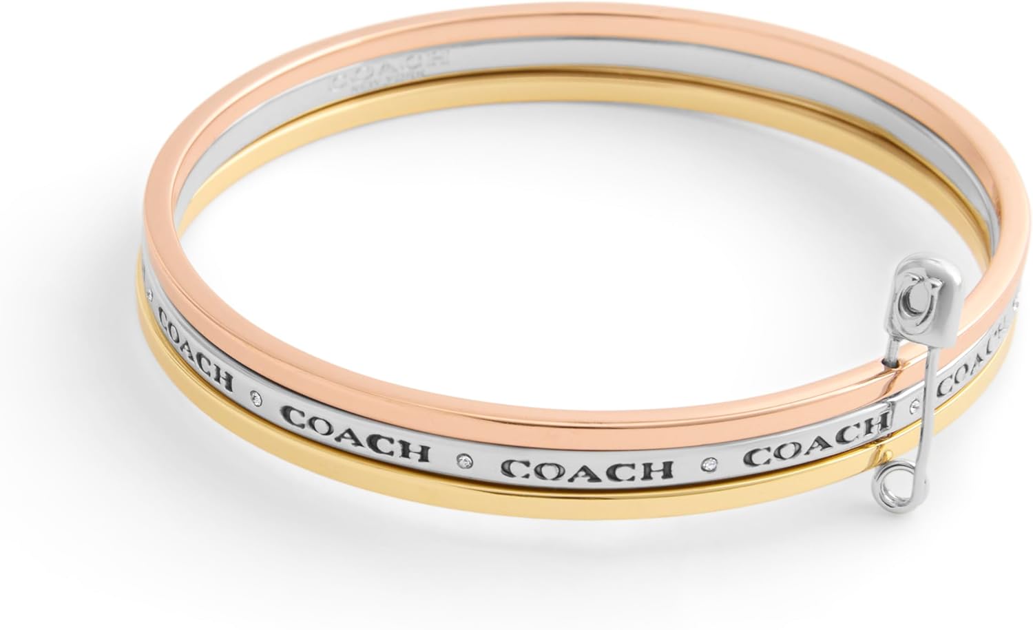 COACH Women's Signature Safety Pin Bangle Set
