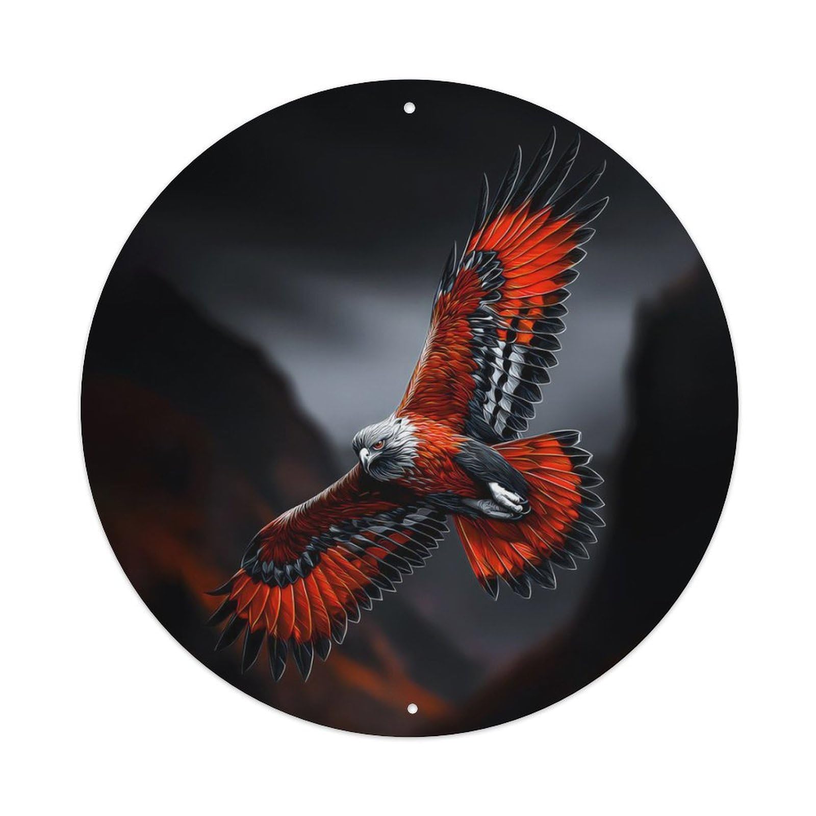 Animal Eagle Fierce Strength Hunting Illustration Vintage Metal Tin Sign Plaque Wall Decor for Cafe, Club Bar, Office, Garden Metal Poster 8x8Inch