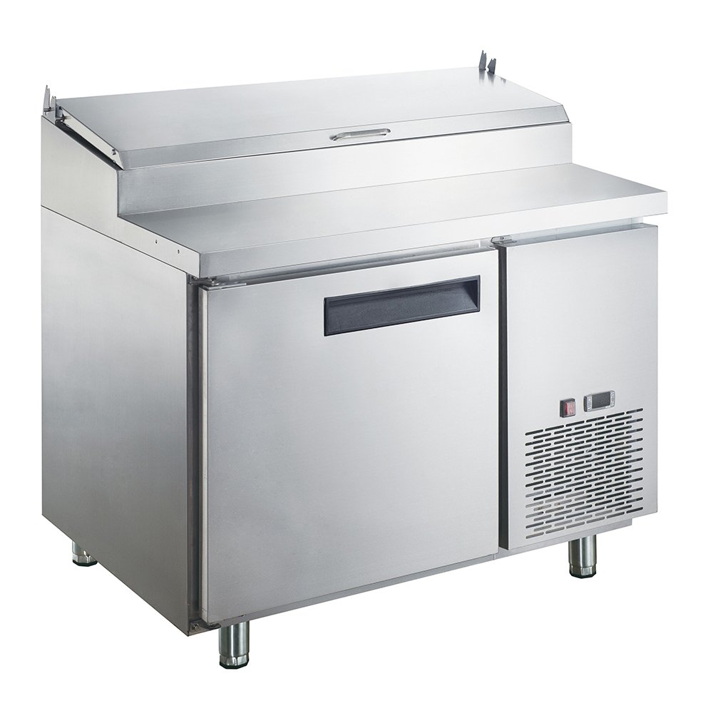 Dukers DPP44-6-S1 9.8 cu. ft. Commercial Single Door Pizza Prep Table Refrigerator