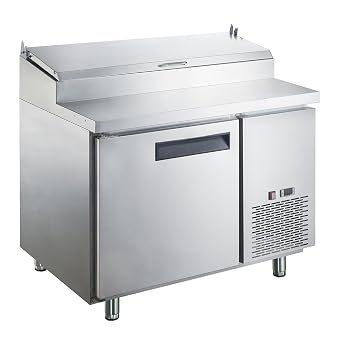 Dukers DPP44-6-S1 9.8 cu. ft. Commercial Single Door Pizza Prep Table Refrigerator