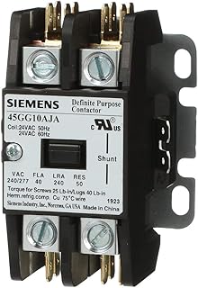 Siemens 45GG10AJA Definite Purpose Contactor, 1-Pole w/Shunt, 40 Amp, 24V AC Coil Voltage