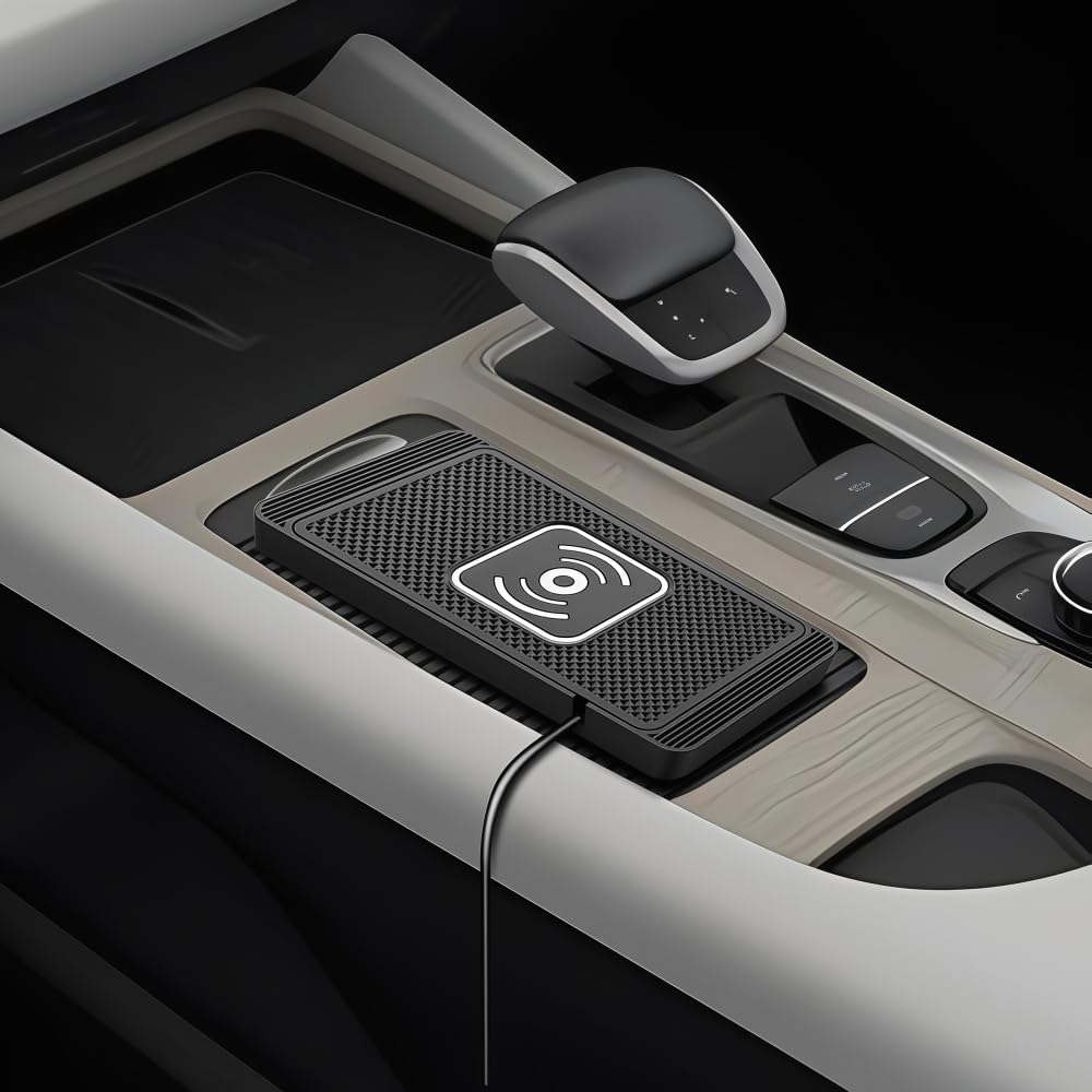 Caricatore Wireless Auto per Fiat Pandina Electric 2026,15W Tappetino di Ricarica Wireless Auto,Tappetino di Ricarica Rapida Antiscivolo,per iPhone,Samsung,USB