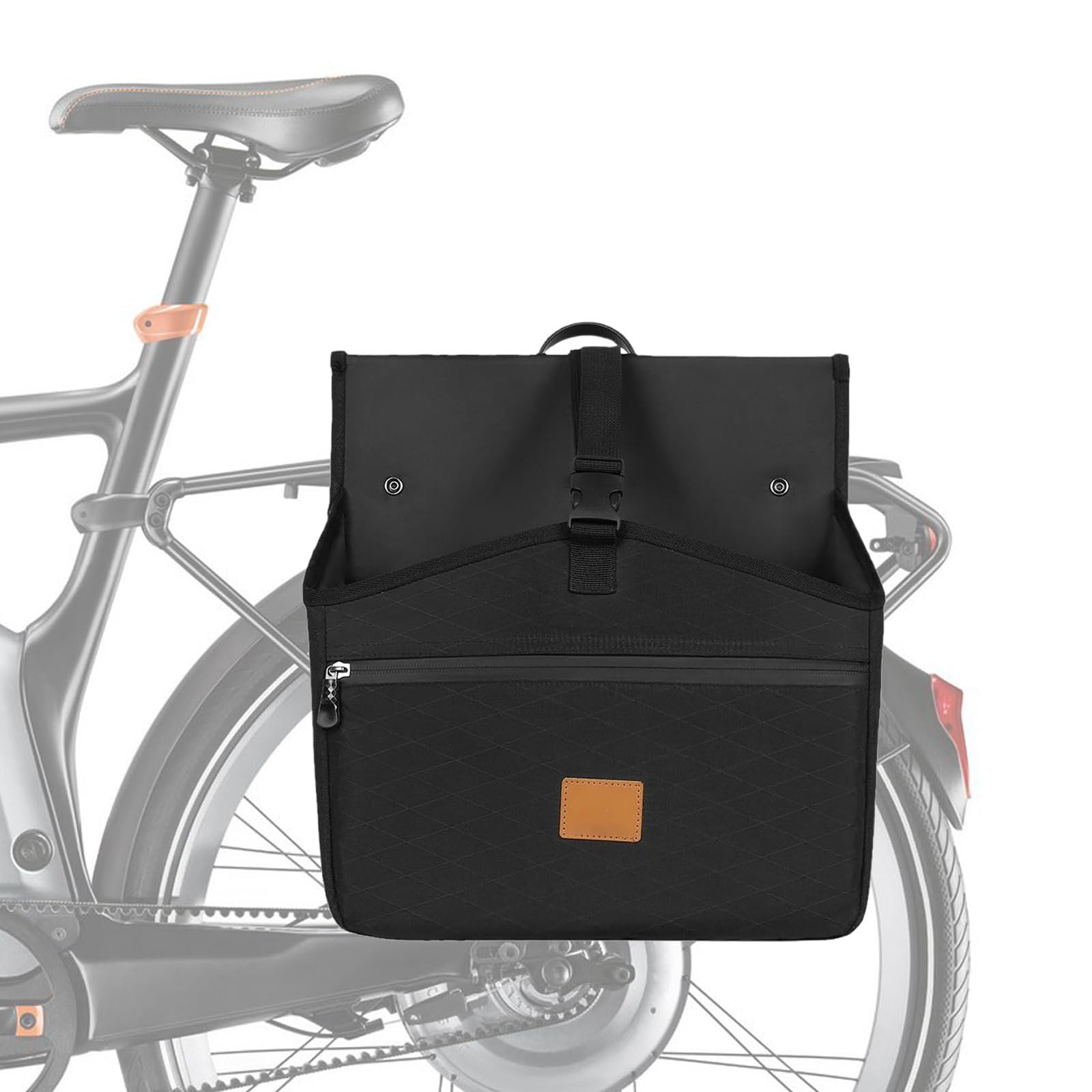 Sacoche Velo Porte Bagage Arriere 21L Imperméable Sacoche de Coffre de vélo Grande capacité Sacoche de Cadre Polyvalente Accessoire Velo Indispensable pour trajets Quotidiens et Shopping,Noir