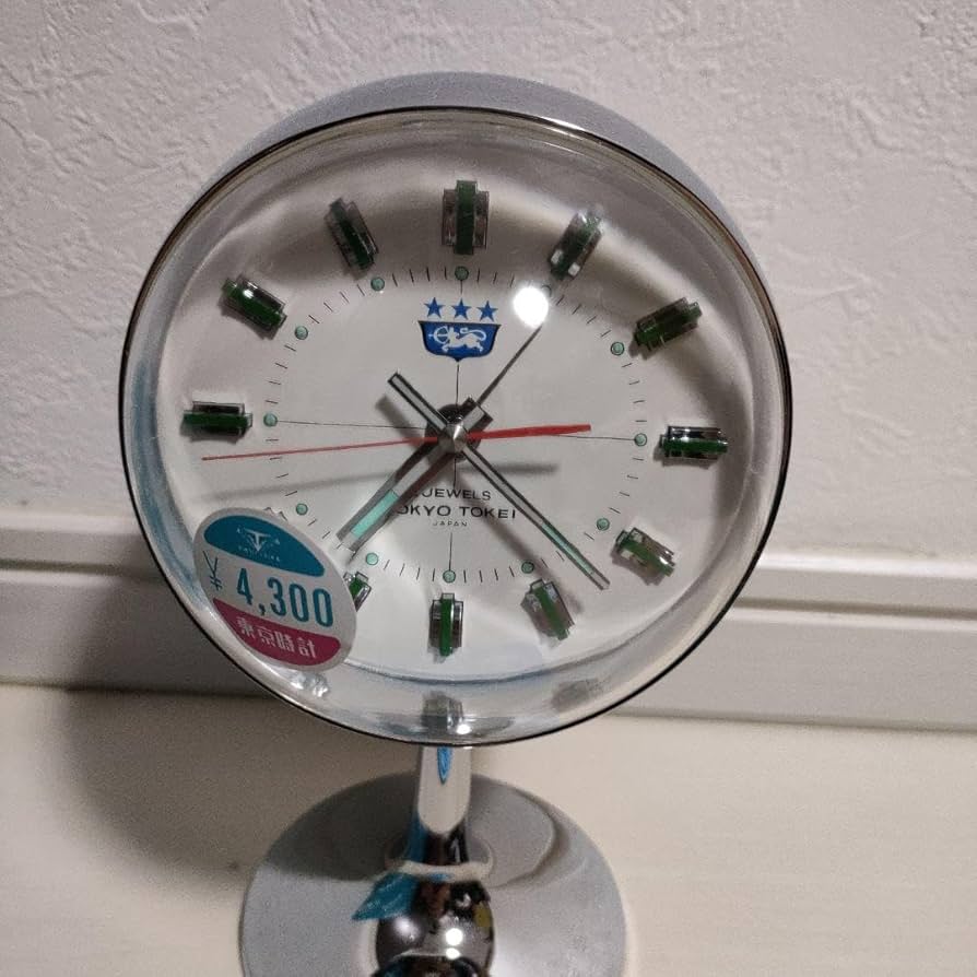 【当時物】東京時計　目覚まし　手巻き　月光　スペースエイジ　ゼンマイ　置き時計 Amazon.co.jp: 東京時計 目覚まし 手巻き 月光 スペースエイジ