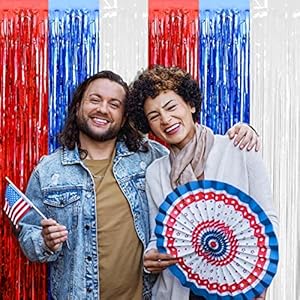 4packredbluewhitefoilfringecurtainbackdrop328ftx656ftmetallictinselfoilfringestreamerscurtainsforphotoboothweddingmardigrasbirthdayindependencedaypartydecoration Urban Country Home Decor 4 pack red blue white foil fringe curtain backdrop 328ft x 656ft metallic tinsel foil fringe streamers curtains for photo booth wedding mardi gras birthday independence day party decoration urban country home decor