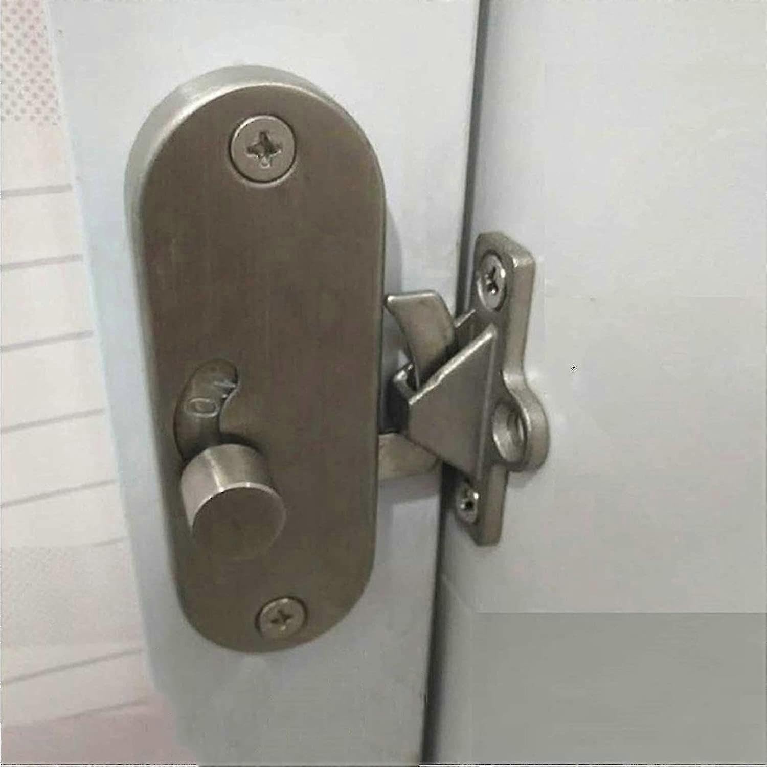 90 Degree Sliding Door Latch with Right Angle Buckle - Privacy Lock for Sliding Barn Door and Cam Lock