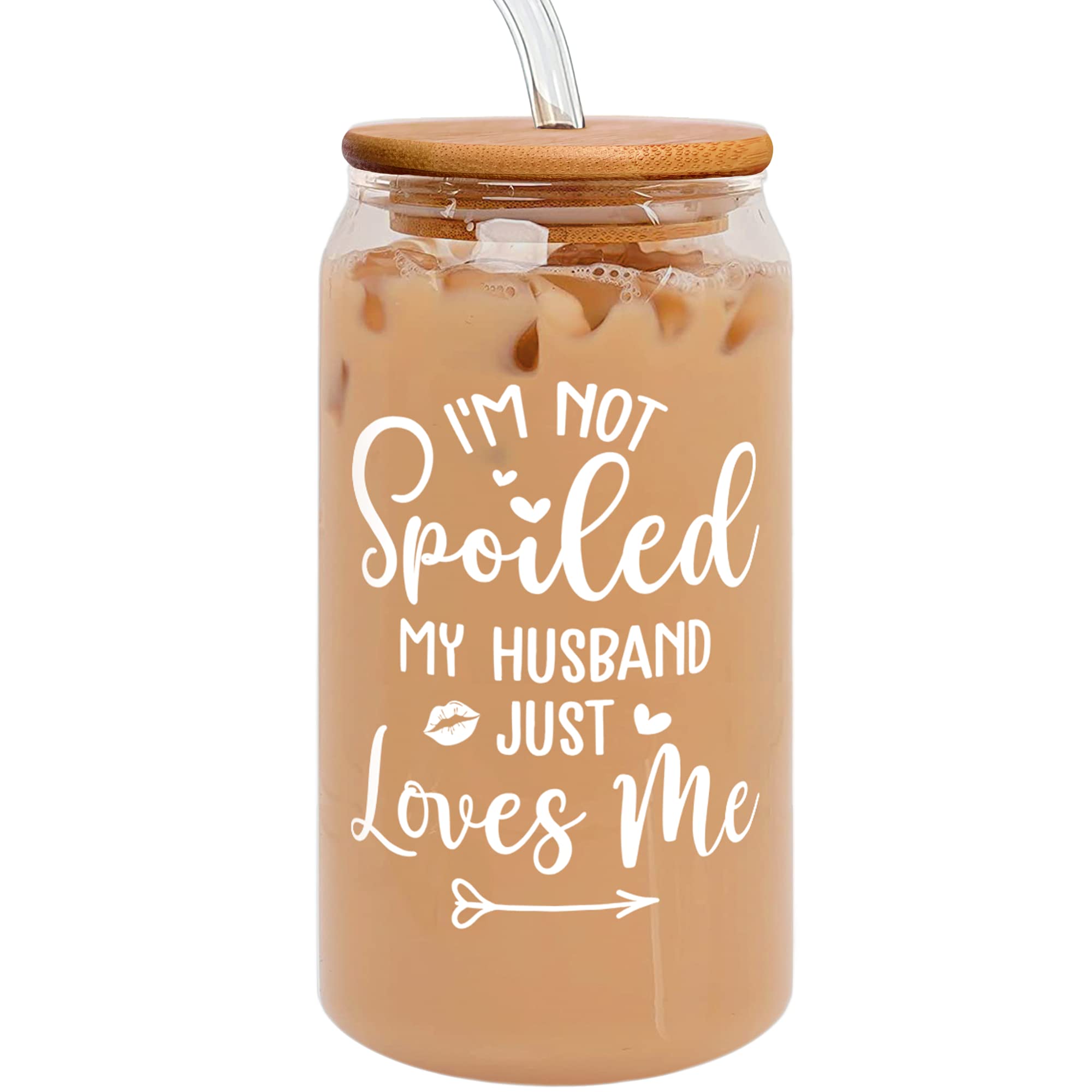 Gifts for Wife - Wife Gifts, Gifts for Her - Wedding Anniversary for Her, Wife Birthday Gift Ideas - Wife Christmas Gift Ideas, Christmas Gifts For Wife - Romantic Love Gifts for Her - 16 Oz Can Glass