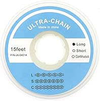 Vista 7 de Cadenas de potencia de goma elástica de ortodoncia dental de 15 pies largas/cerradas/cortas (largas, negras)