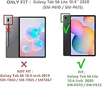 Vista 2 de HENGHUI Galaxy Tab S6 Lite Funda para teclado de 10.4 pulgadas - Linda Funda para teclado inalámbrico desmontable de teclas redondas color BT