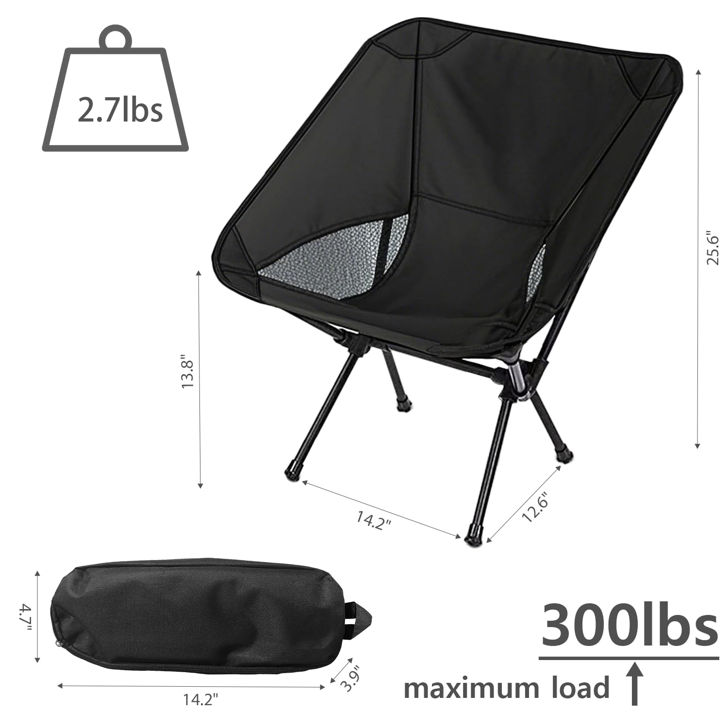 Amazon.com: Wind Tour Portable Camping Chair Lightweight Foldable