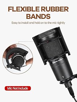 YOUSHARES Mic Pop Filter - Upgraded Three Layers Windscreen Mask Shield Compatible with AT2020 USB Gaming Microphone, Suitable for 35 mm to 50 mm Microphones