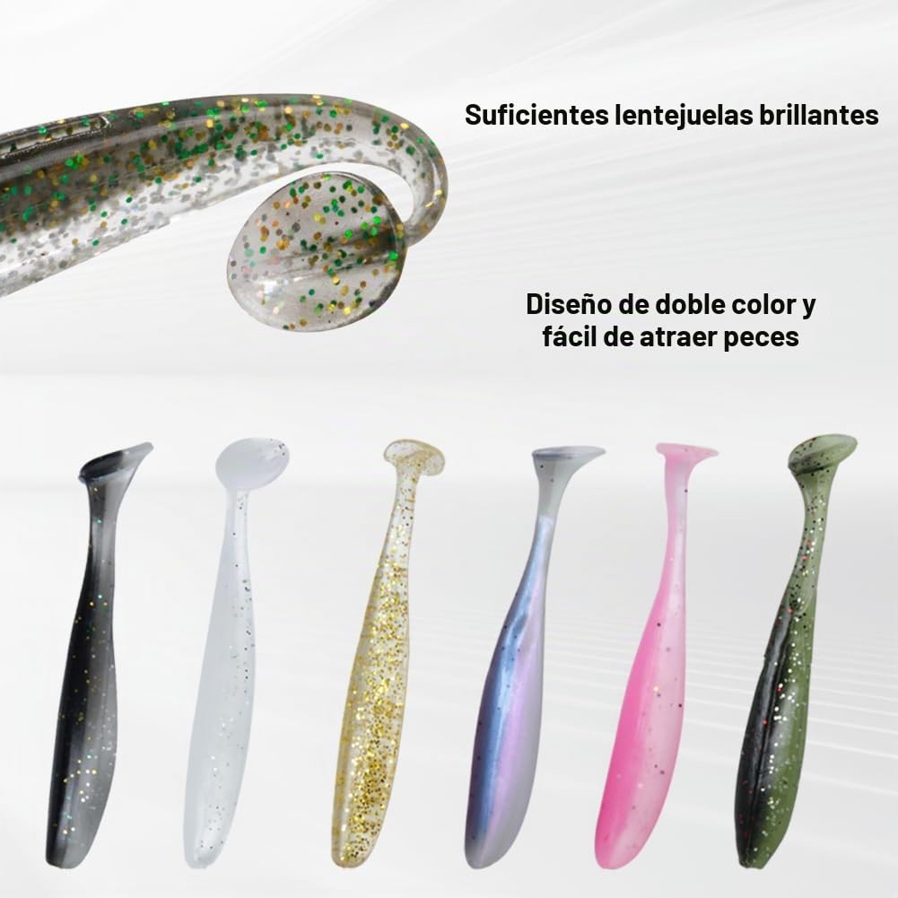 110 Piezas 7cm Peces de Goma para Pesca de Lucioperca Plástico | 7 cm, para la pesca de la perca, la lucioperca, el lucio y la trucha, tanto en agua dulce como en agua salada