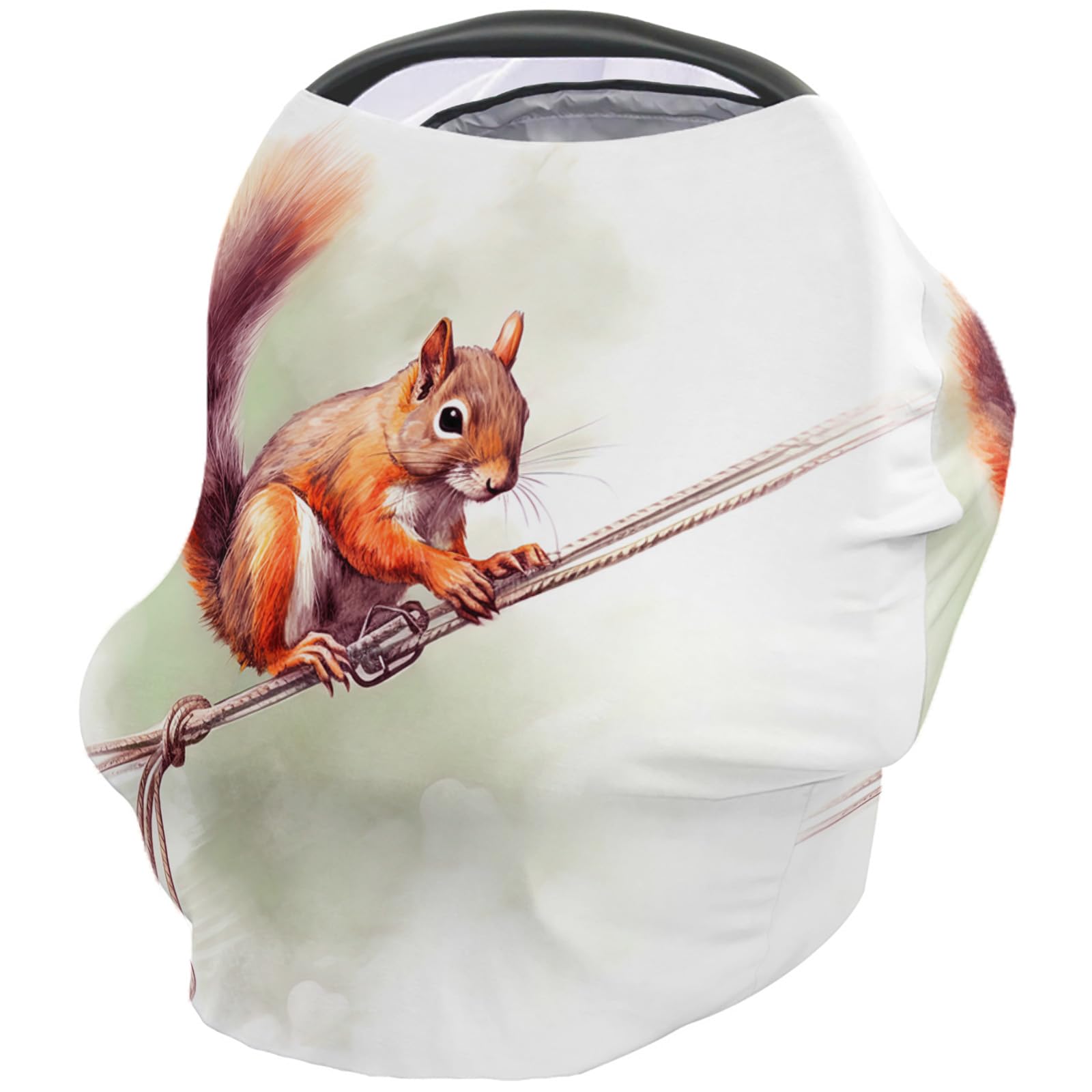 Nursing Cover for Breastfeeding Scarf, Ropes Squirrels Tails Eyes Baby Car Covers Super Soft Multi Use for Canopy Shopping Cart Cover Blanket Stroller Cover