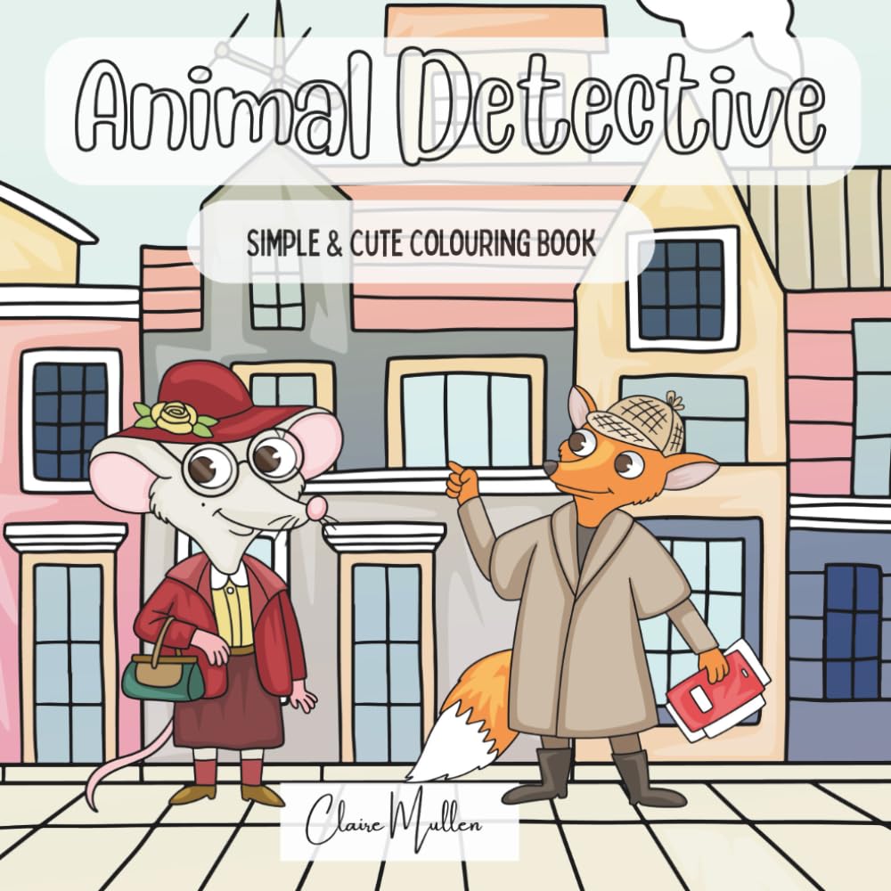Animal Detective: Simple and cute colouring book