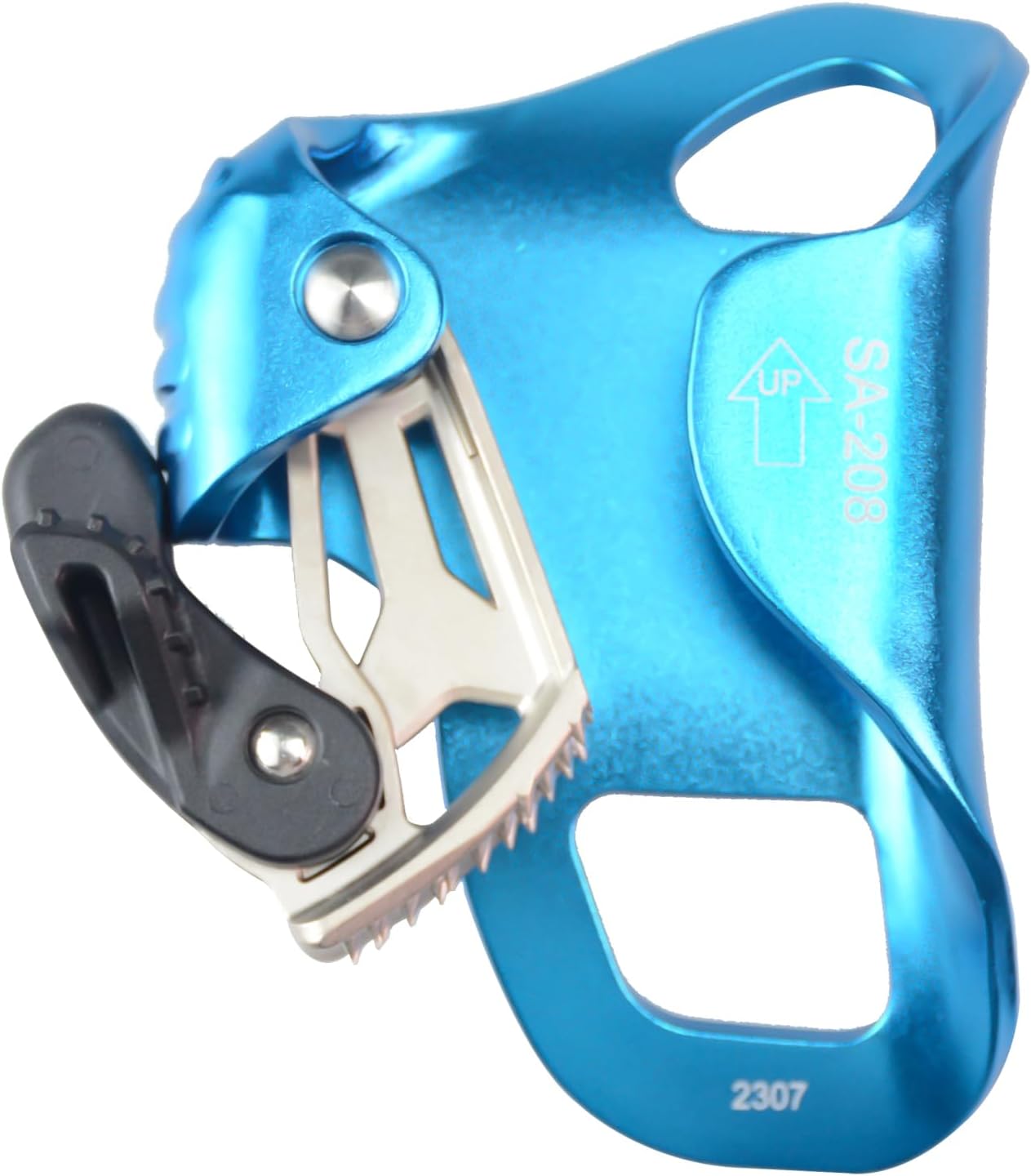 Upgraded Climbing Chest Ascender,CE Certified 100kgs Strong Rappelling Gear Equipment W/Sharp Stainless Teeth for Rock Climbing, Tree Arborist, Rescue, Mountaineering, 8~13MM Rope,4kN