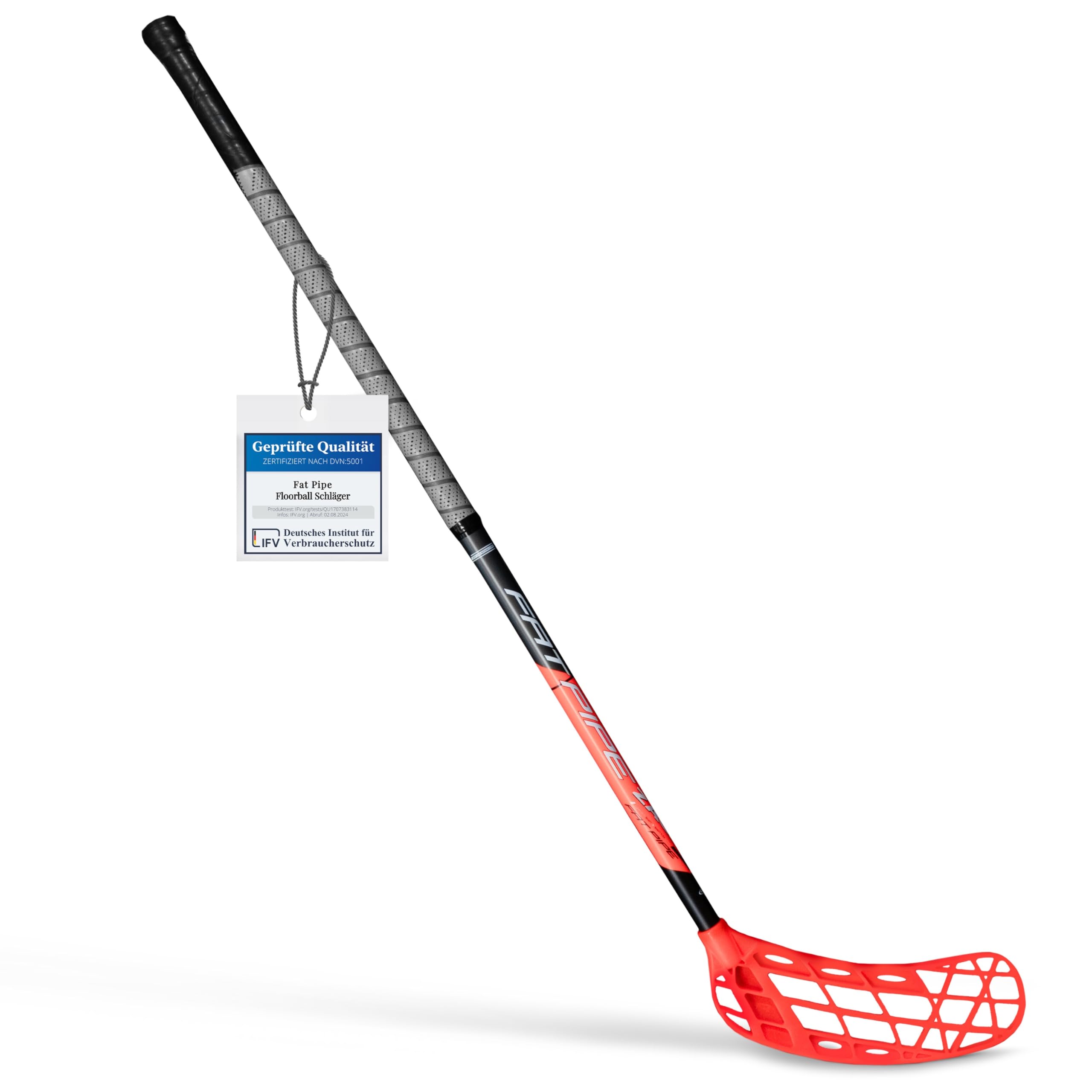 FAT PIPE Floorball Schläger Zack 33 – IFF-zertifiziert, Bone-Schaufel, Coral Green