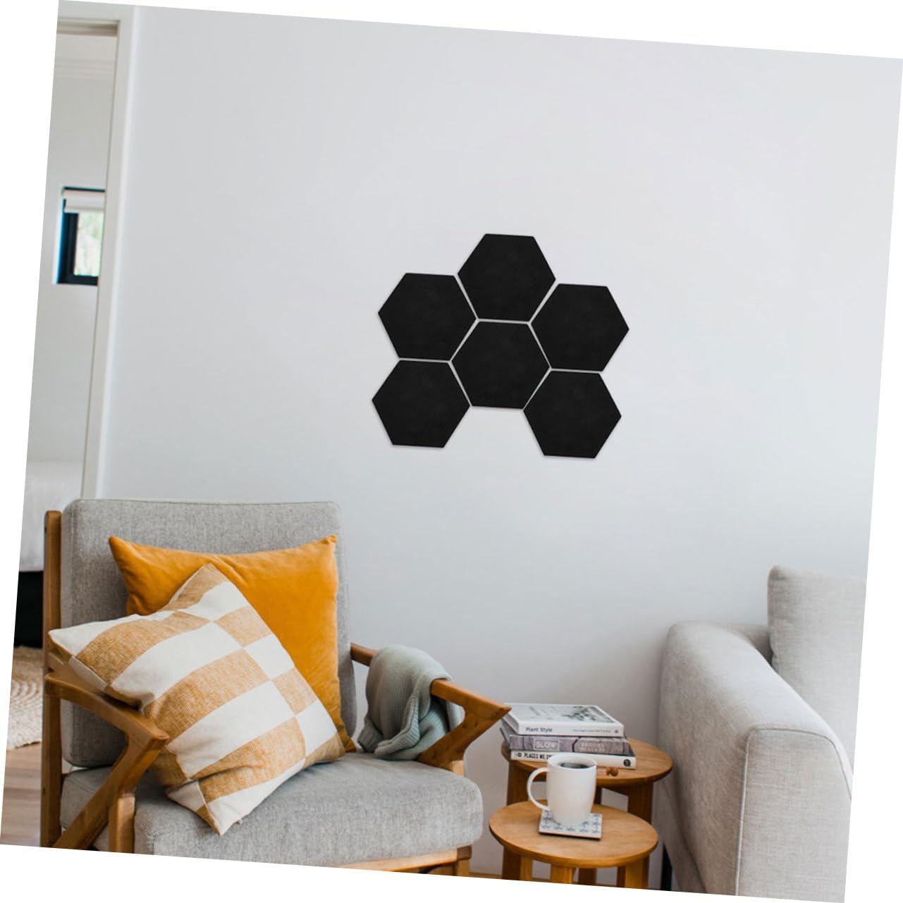 ORFOFE 8pcs Hexagon Felt Bulletin Board Decorative Notice Boards for Home Office and Boys and Girls Rooms Soft Touch Multi-Scene Use Photo Wall Decor