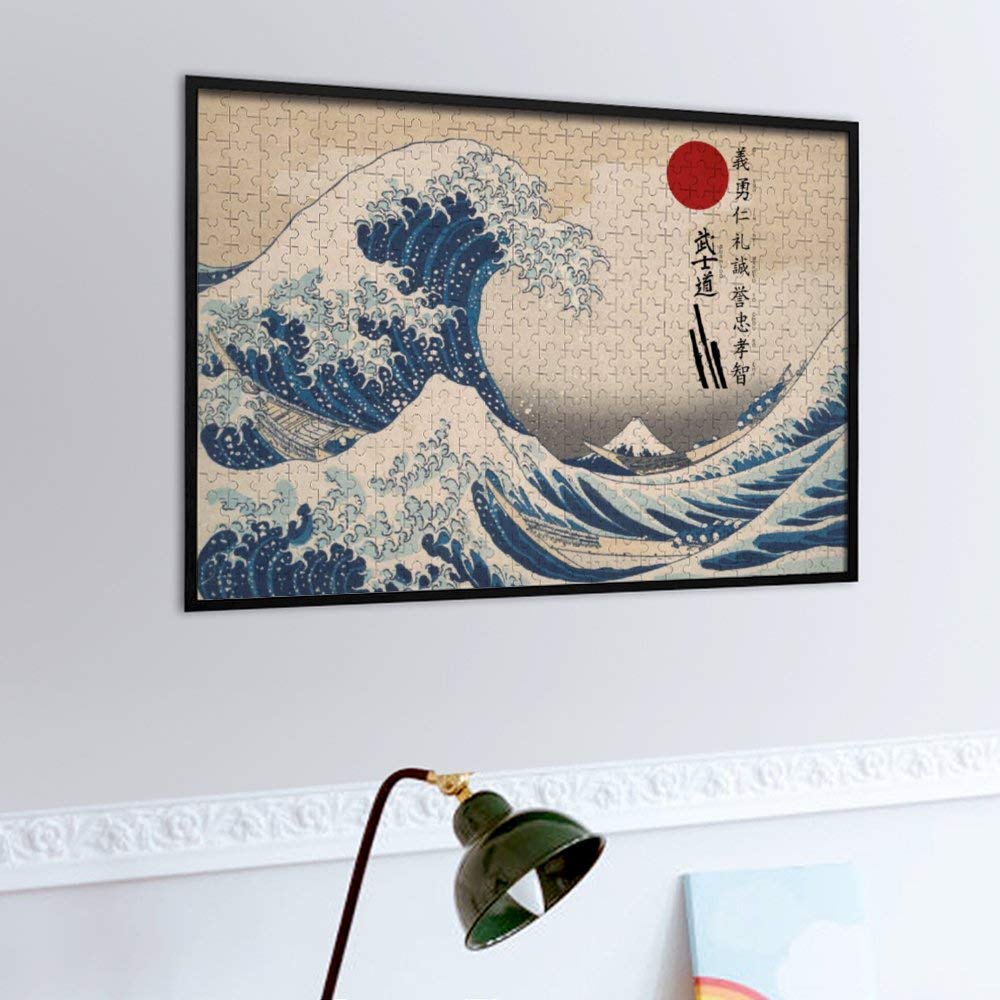 Amazon.co.jp: ジグソーパズル 木製500ピース 浮世絵 葛飾北斎 神奈川
