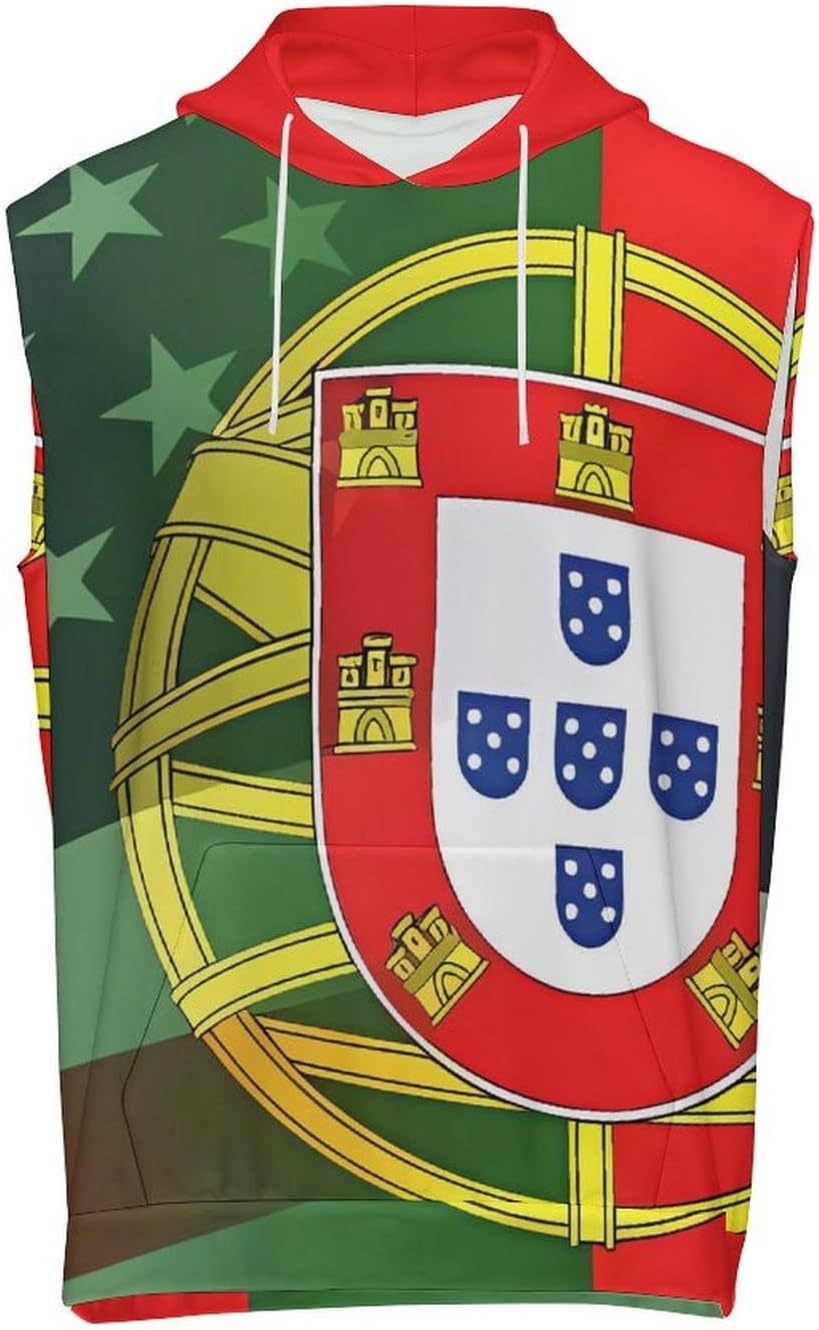 Men's Workout Hooded Tank Tops Sleeveless Muscle Gym T-Shirts