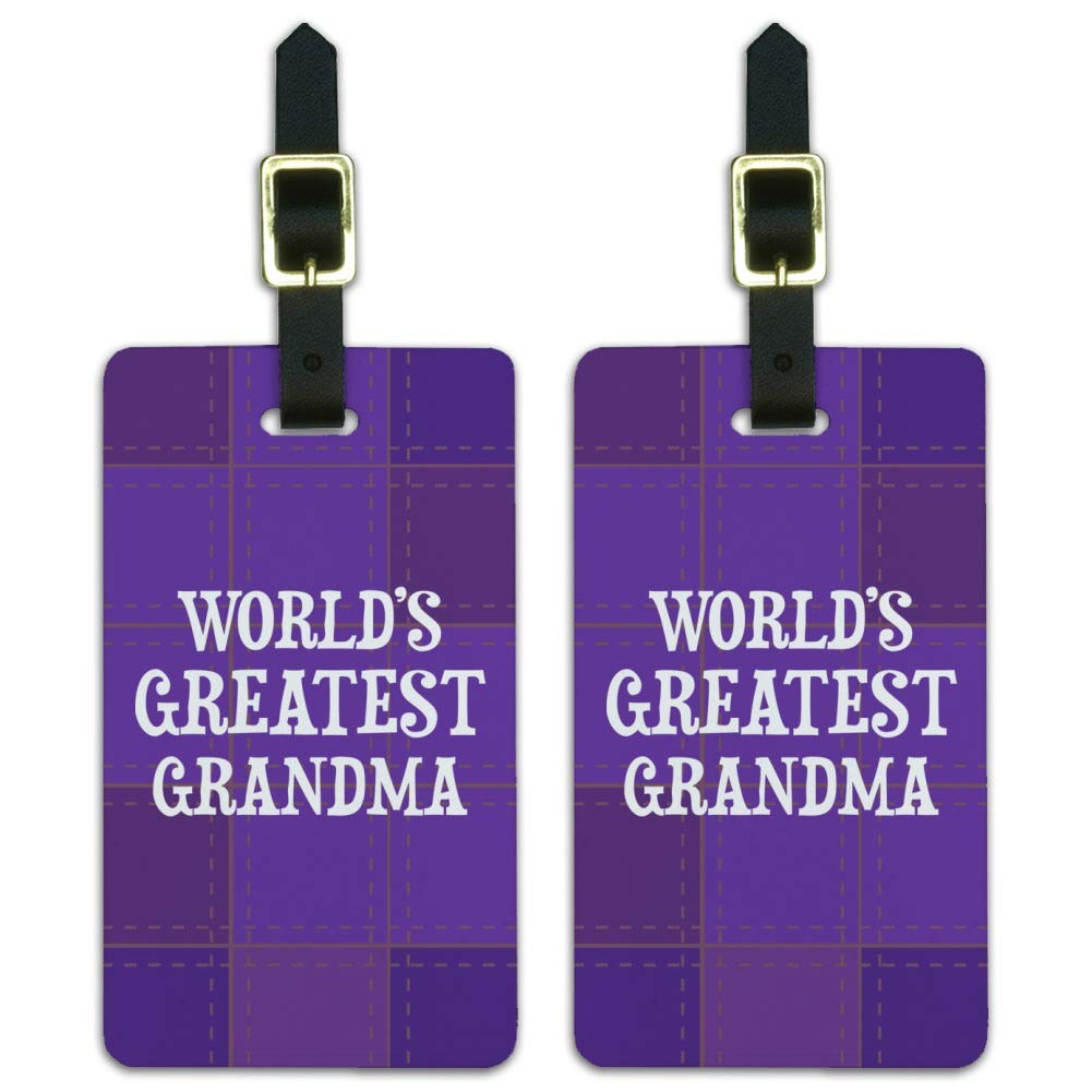 World's Greatest Grandma Grandmother Luggage ID Tags Cards Set of 2