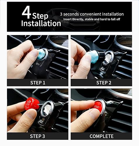 Miniatura 8 de SANRILY Tapones de botón de arranque y parada del motor de automóvil para BMW Serie 5 6 Serie 7 Serie F01 F02 F10 F11 F12 2009-2013 Encendido