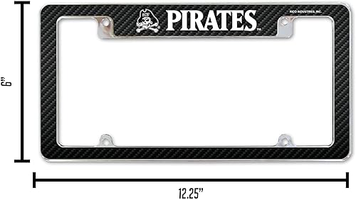 Miniatura 30 de Rico Industries NCAA Carbon Fiber 12" x 6" Chrome All Over Automotive License Plate Frame for Car/Truck/SUV