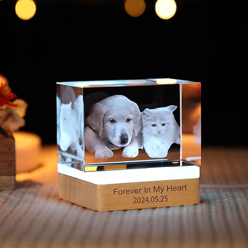 Miniatura 5 de Foto personalizada en cristal 3D, marcos de fotos de cristal personalizables, regalos personalizados con tu propia foto, aniversario de boda,