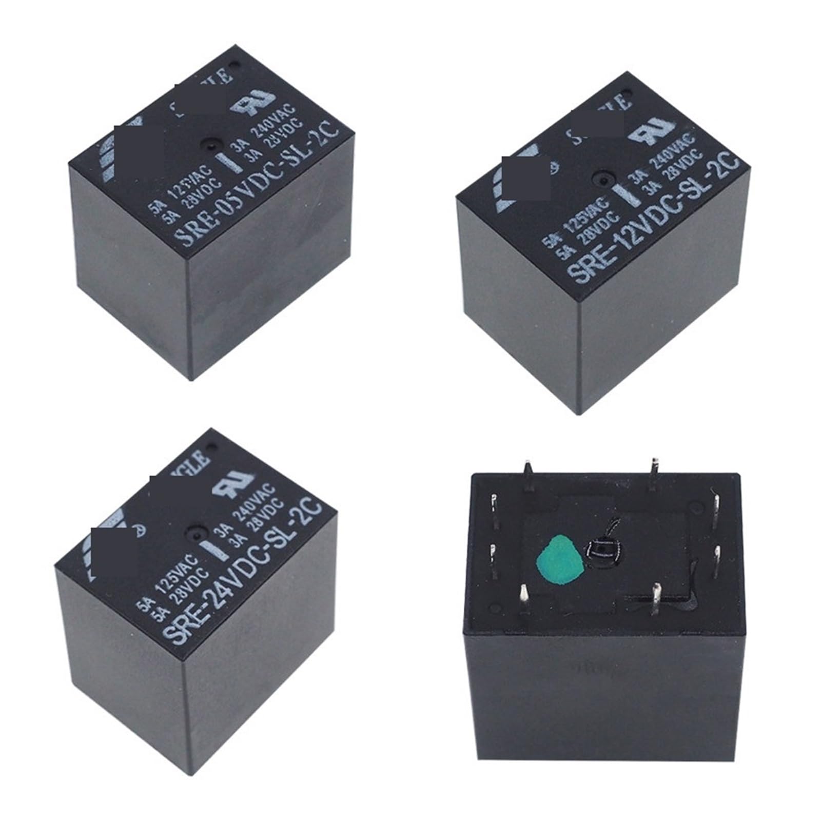 Relais électromécanique SRE-24VDC-SL-2C 8Pin 3A pour commutation de puissance 240VAC
