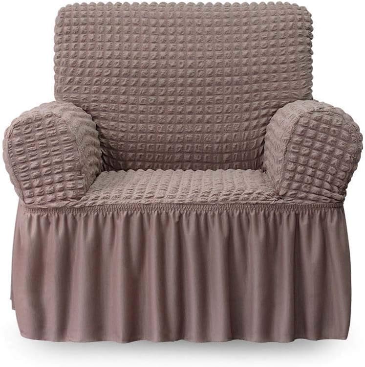 NICEEC Sofa Slipcover Coffee Sofa Cover 1 Piece Easy Fitted Sofa Couch Cover Universal High Stretch Durable Furniture Protector with Skirt Country Style (3 Seater Coffee) : Home & Kitchen