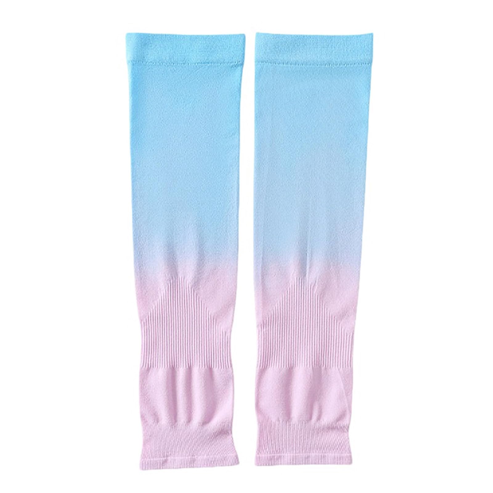 matumou Sleeves, Cooling Arm Sleeves with Thumb Hole, Gradient Color Ice Silk UV Sleeves for Women Summer Driving Cycling