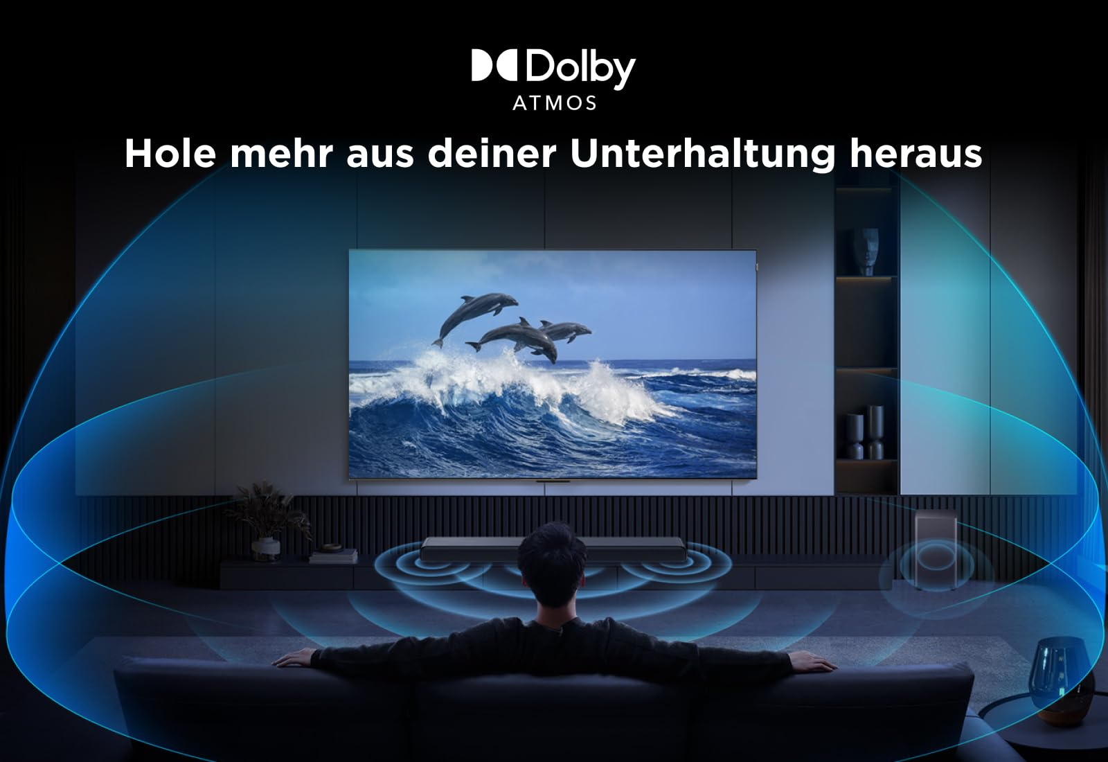 TCL S55HE Soundbar 2.1 Kanal mit kabellosem Subwoofer, 220W Heimkino-Lautsprecher, Dolby Atmos, DTS Virtual:X, Sound Expansion, Bluetooth 5.3, HDMI eARC, USB, Optisch, Wandmontage möglich