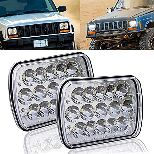 H6054 Led Headlights 5x7 7x6 Led Headlights Rectangle Hi Low Sealed Beam H4 9003 Plug 6054 for Jeep Wrangler Yj Xj Cherokee Chevy S10 Blazer Express Van jeep Truck 2 Pcs