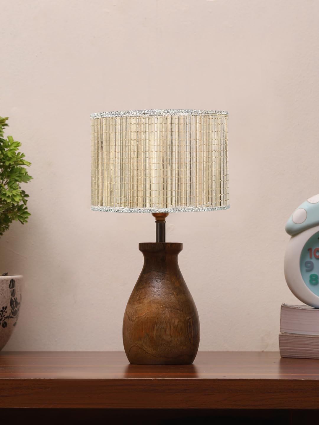 Devansh Bamboo Table lamp with Wood Base -(7x13 inches)-1-picture-16
