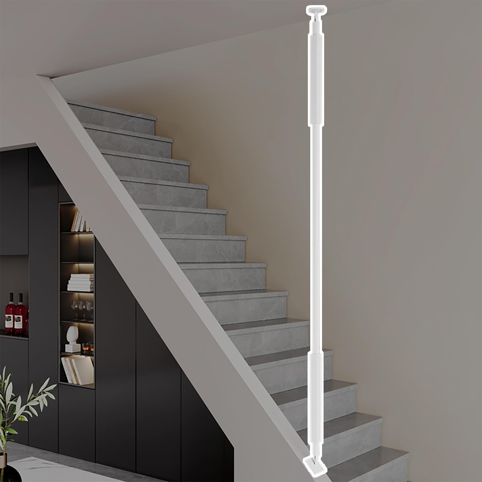 Balustres en fer réglables blancs pour rénovation de rampe d'escalier intérieur