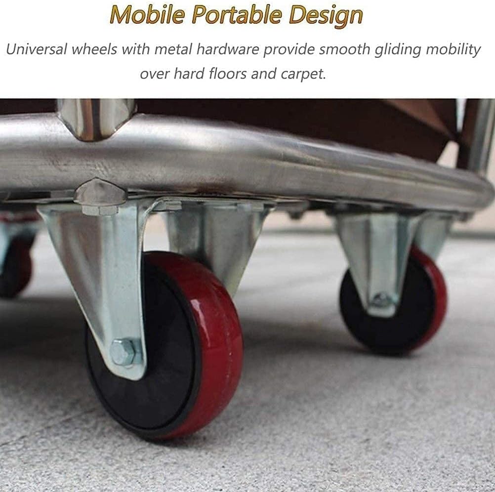 Removable Bags with Laundry Basket Hospital Laundry Cart with 4inch Mute Wheels Heavy Duty Home Hotel Laundry Sorter Cart with Stainless Steel Home Dirty Clothes Storage Organize (Blue)