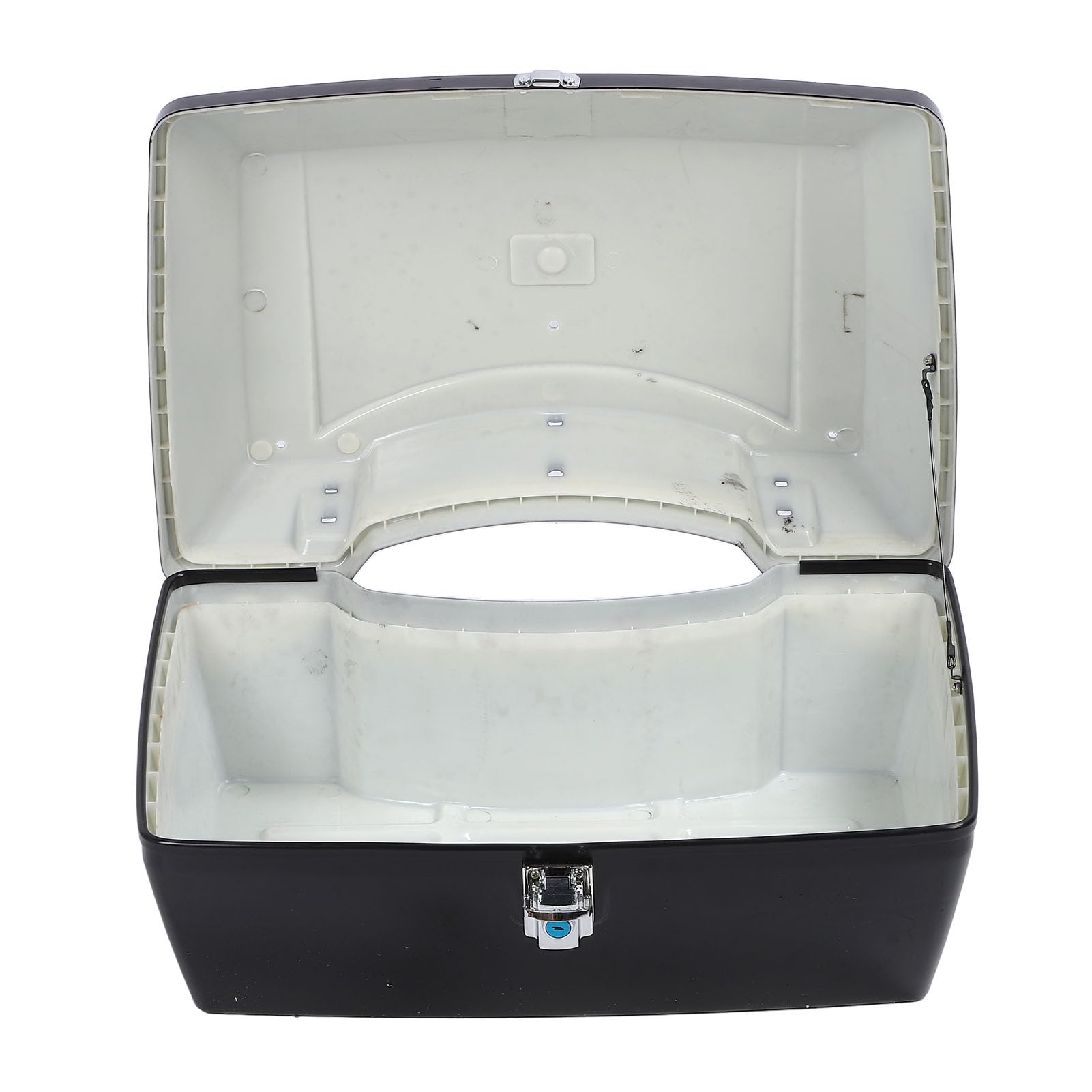 Estuche Trasero para Motocicleta de 48 L, Caja de Almacenamiento ABS con Cerradura integrada, Respaldo Acolchado y cojín ergonómico, Compatible con la mayoría de Motocicletas (Negro)