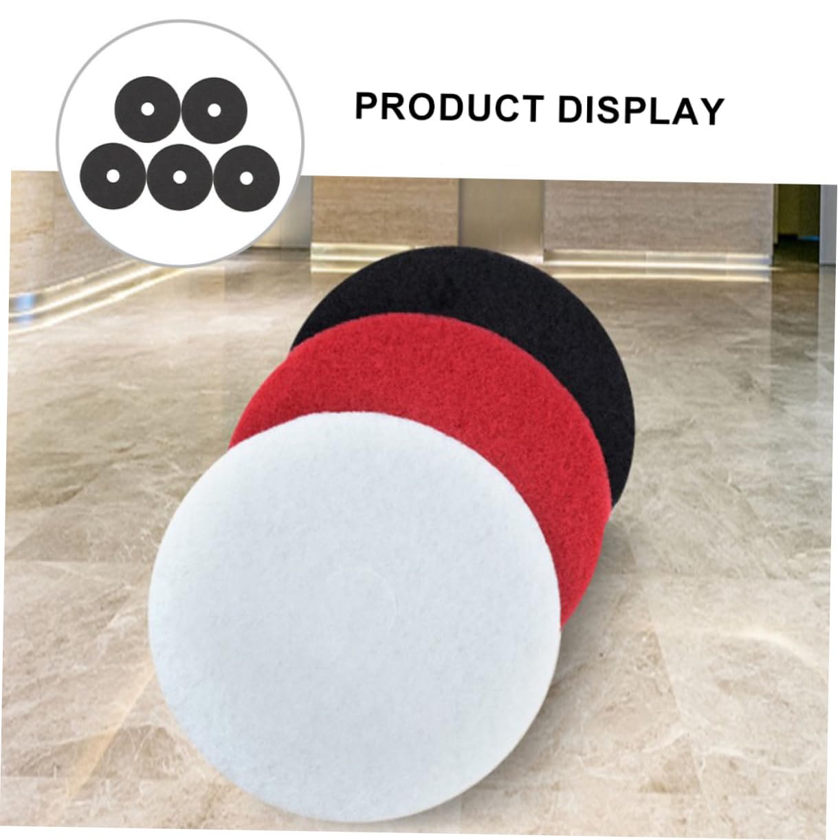 Mobestech 5sheets Commercial Floor Machine Pads Microfiber Mop Pad Resilient Cleaning Polishing