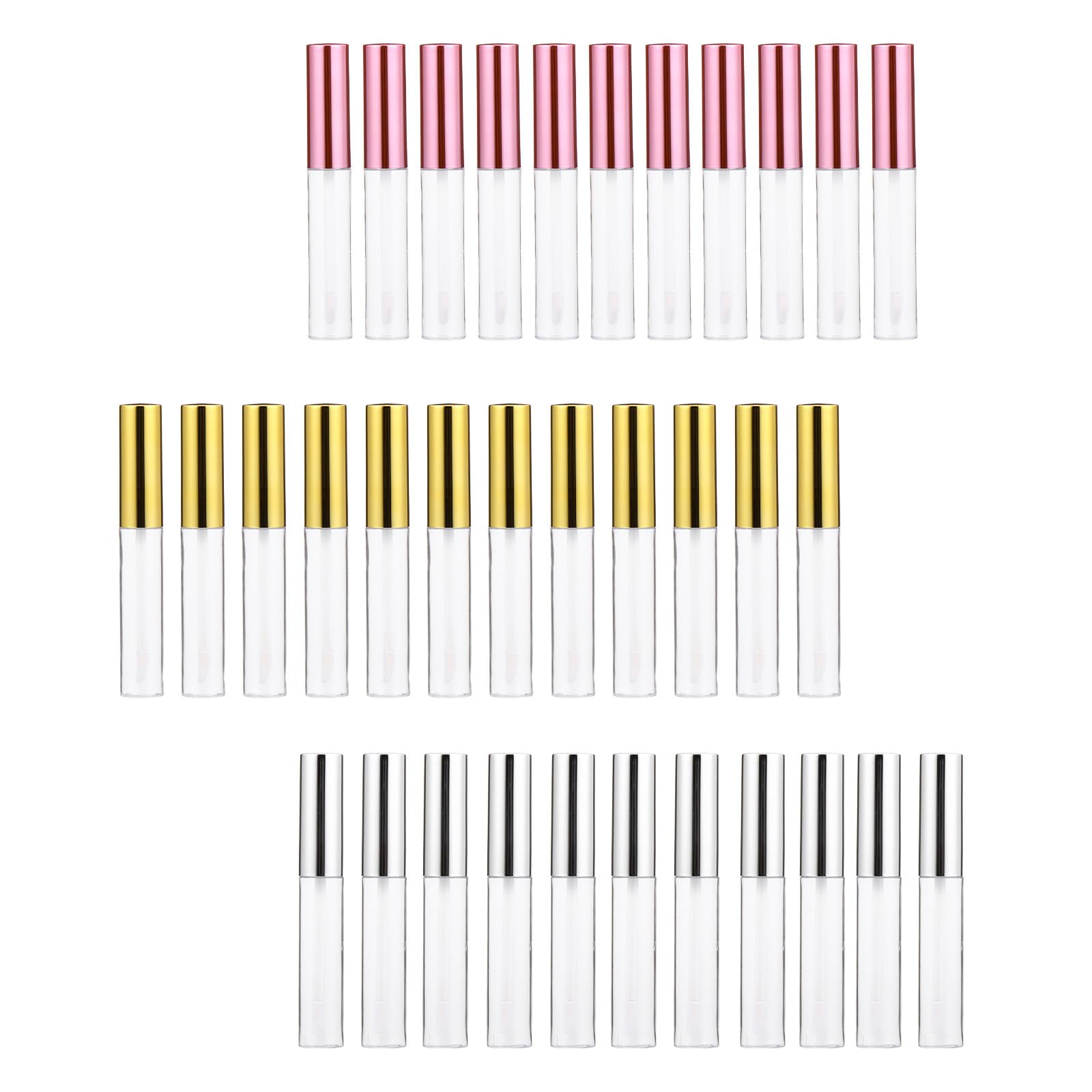 Abaodam Tubo de Brillo Labial Vacío de Plástico Recargable 10ml para Gloss Labios, Pack de 36 Unidades Portátil Adecuado para Maquillaje Profesional y DIY