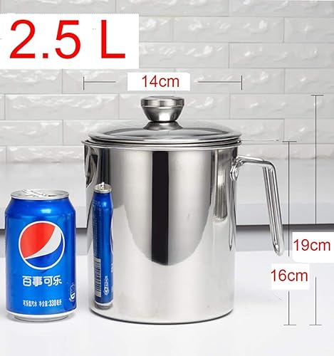 Miniatura 2 de LI-GELISI Contenedor de grasa para almacenamiento de aceite, colador de grasa, recipiente de grasa con colador de malla, lata de grasa jumbo